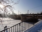 Winterblick vom Königsufer im Neustädter Barockviertel - nur 5 Gehminuten von den FEWOs entfernt